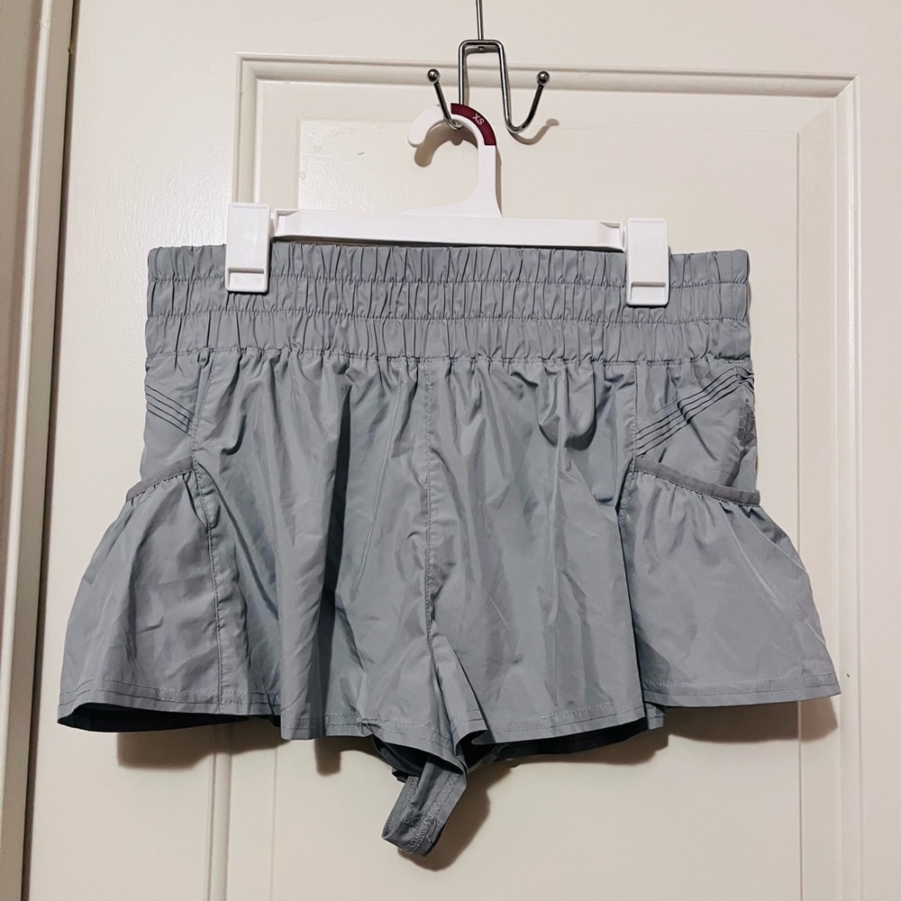 Free People Movement High Waisted Light Blue Grey Shorts - Picture 8 of 8